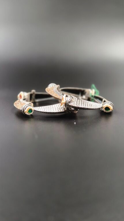 "Damini" Oxidized Bangle Set